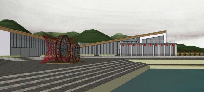 Sketchup文化模型|水上活动中心，景观，城市小品，单层，现代风格，文化建筑