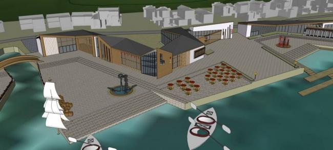 Sketchup文化模型|水上活动中心，景观，城市小品，单层，现代风格，文化建筑