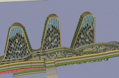 Sketchup办公模型|高层酒店办公，写字楼，商场，商业裙房，现代风格，生态办公楼，异形-BIM建筑网
