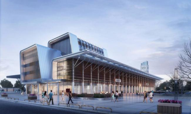 Sketchup车站路桥|多层火车站,，交通建筑，现代风格