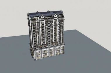 Sketchup住宅模型|高层住宅楼，民国风格，中式风格，居住建筑-BIM建筑网