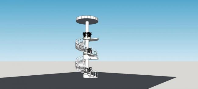 Sketchup素材模型|旋转楼梯，构件，素材