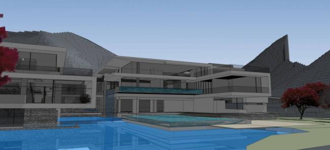 Sketchup商业模型|多层会所，度假村，景观，水坝，商业建筑，现代风格