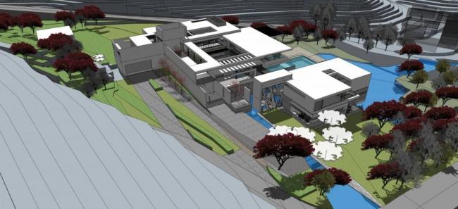 Sketchup商业模型|多层会所，度假村，景观，水坝，商业建筑，现代风格