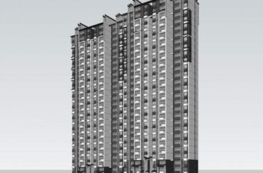 Sketchup住宅模型|高层住宅，新中式风格，居住建筑-BIM建筑网