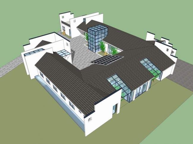 Sketchup商业模型|多层会所，客栈，民宿，中式风格