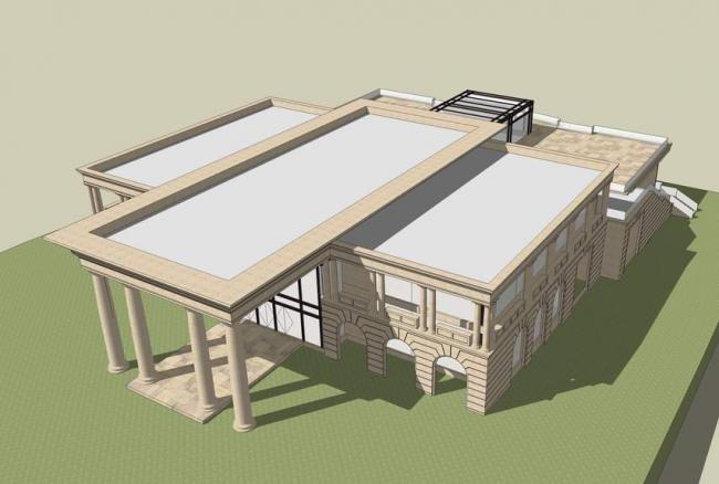 Sketchup商业模型|多层会所，售楼处，新古典风格，商业建筑