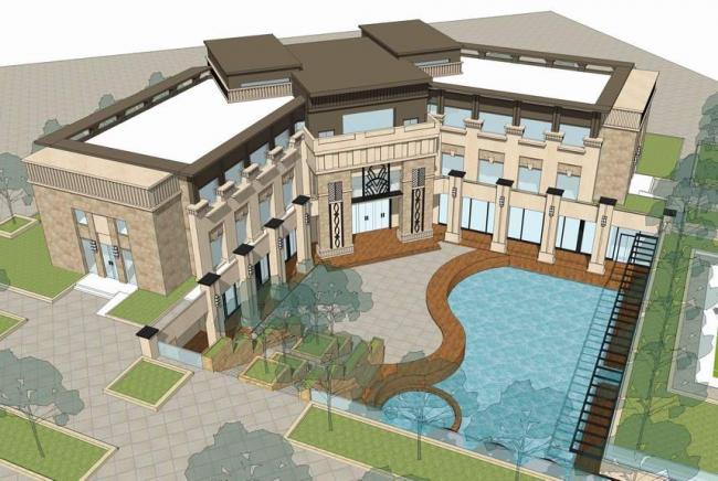 Sketchup商业模型|多层售楼处，会所，营销中心，新亚洲风格，商业建筑