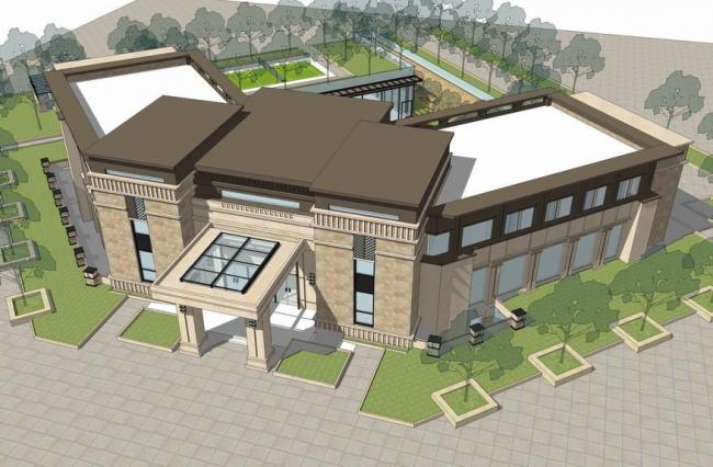 Sketchup商业模型|多层售楼处，会所，营销中心，新亚洲风格，商业建筑