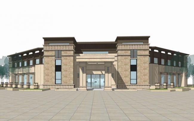 Sketchup商业模型|多层售楼处，会所，营销中心，新亚洲风格，商业建筑