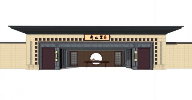 Sketchup素材模型|入口，大门，新中式风格，新亚洲