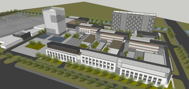 Sketchup学校模型|多层学校，教学楼，校园，现代风格，教育建筑