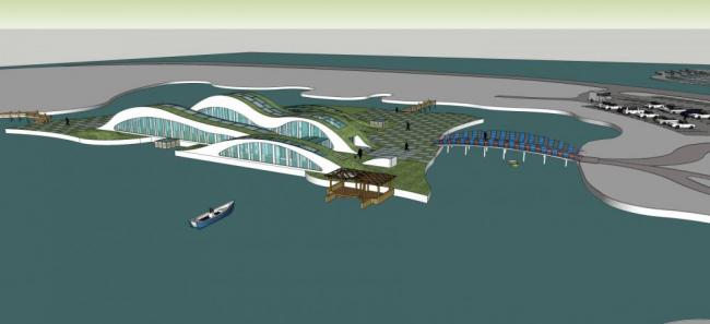 Sketchup车站路桥|候船码头，桥，交通建筑，单层，现代风格，景观