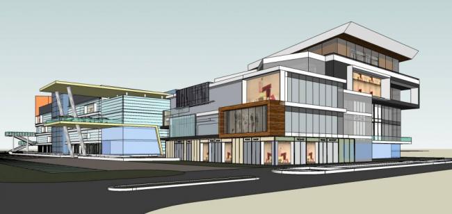 Sketchup商业模型|多层商场，商业建筑 ，现代风格