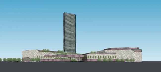 Sketchup综合体模型|超高层酒店办公，商业建筑，商业裙房，现代风格