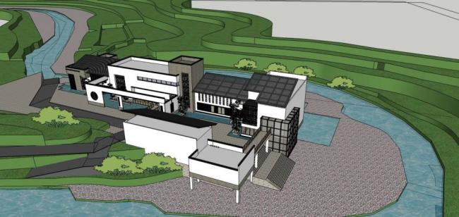 Sketchup商业模型|多层会所，中式风格，商业建筑