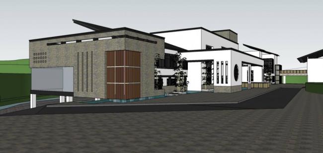 Sketchup商业模型|多层会所，中式风格，商业建筑