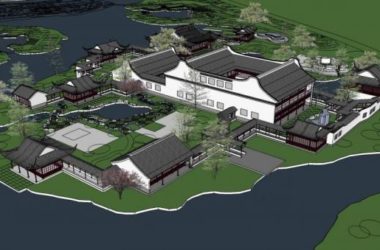Sketchup住宅模型|园林建筑，中式风格，景观，亭子，多层阁楼-BIM建筑网