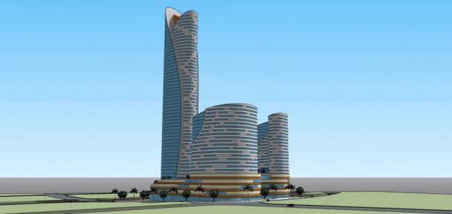 Sketchup综合体模型|超高层商业综合体，现代风格，酒店办公，商场