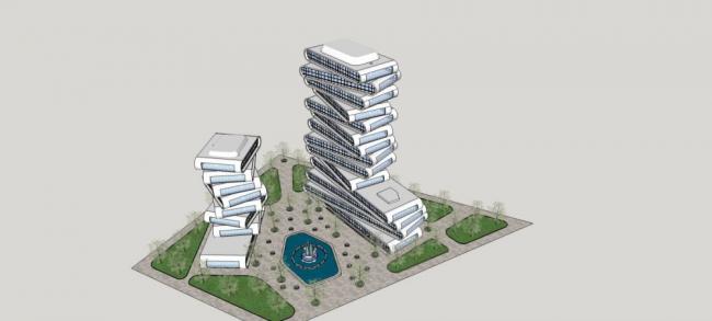 Sketchup办公模型|高层办公楼，现代风格，酒店，异形