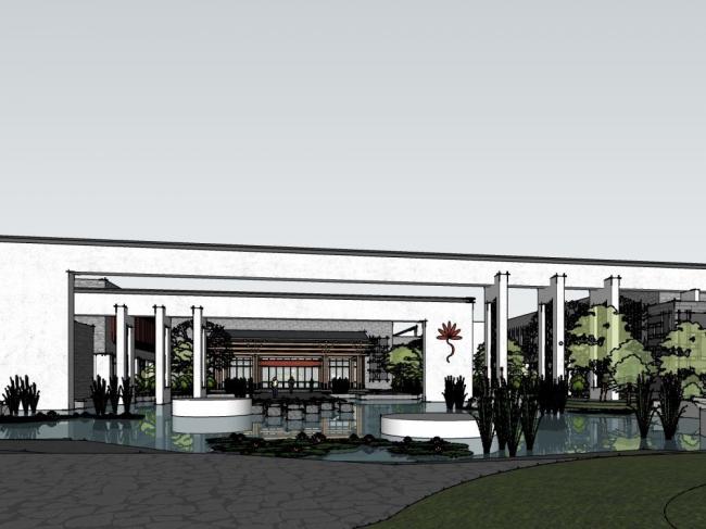 Sketchup商业模型|多层商业街，新中式风格