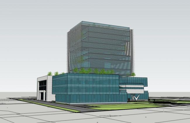 Sketchup办公模型|高层办公楼，写字楼，现代风格