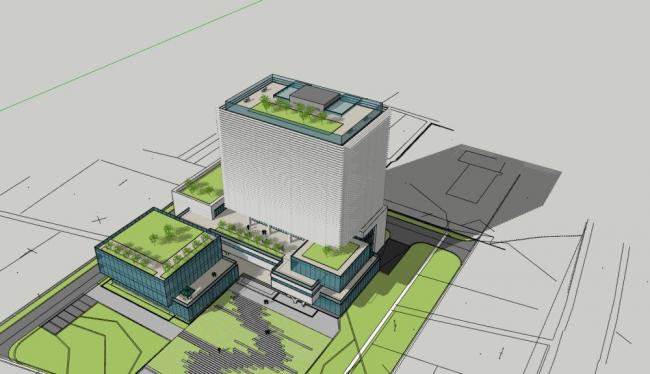 Sketchup办公模型|高层办公楼，写字楼，现代风格