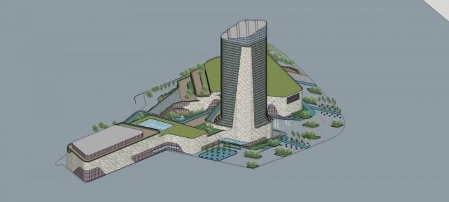 Sketchup办公模型|高层商业办公楼，现代风格，酒店，商场，商业裙房