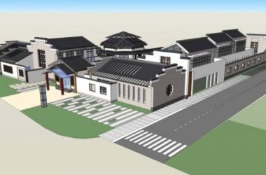 Sketchup学校模型|多层幼儿园，中式风格，学校，教育建筑-BIM建筑网