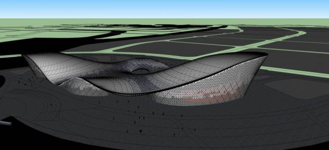 Sketchup体育馆模型|多层体育馆，现代风格