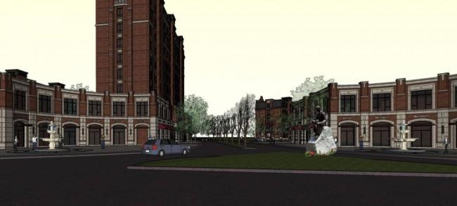 Sketchup住宅模型|多层住宅楼，沿街商业，欧式，古典风格