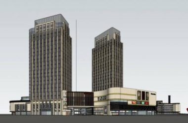 Sketchup综合体模型|金科·金街，高层酒店办公，商场，多层商业裙房，简欧风格-BIM建筑网