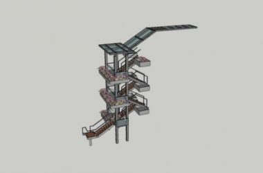 Sketchup素材模型|建筑构件，楼梯，多层-BIM建筑网