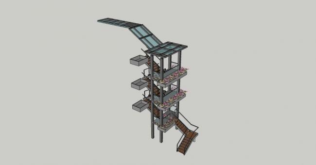 Sketchup素材模型|建筑构件，楼梯，多层