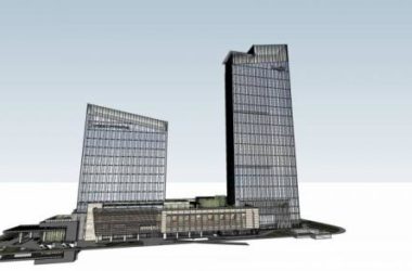 Sketchup酒店模型|杭州龙湖下沙洲际国际酒店，超高层，办公，现代风格-BIM建筑网