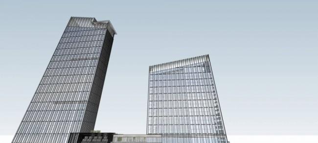 Sketchup酒店模型|杭州龙湖下沙洲际国际酒店，超高层，办公，现代风格