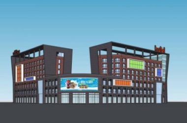 Sketchup综合体模型|多层商业综合体，现代风格，酒店办公，商场，商业裙房-BIM建筑网