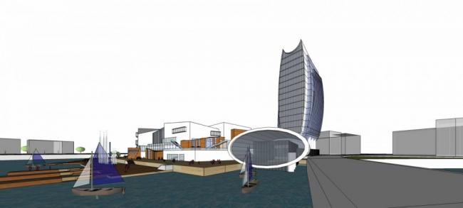 Sketchup商业模型|高层酒店办公，商场，多层商业裙房，现代风格，综合商业街