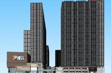 Sketchup综合体模型|高层商业综合体，酒店办公，商业裙房，现代风格-BIM建筑网