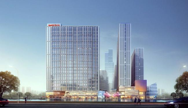 Sketchup综合体模型|高层商业综合体，酒店办公，商业裙房，现代风格