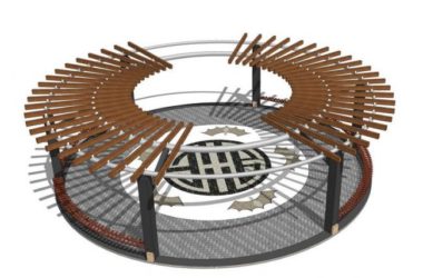 Sketchup素材模型|廊架，新中式风格-BIM建筑网