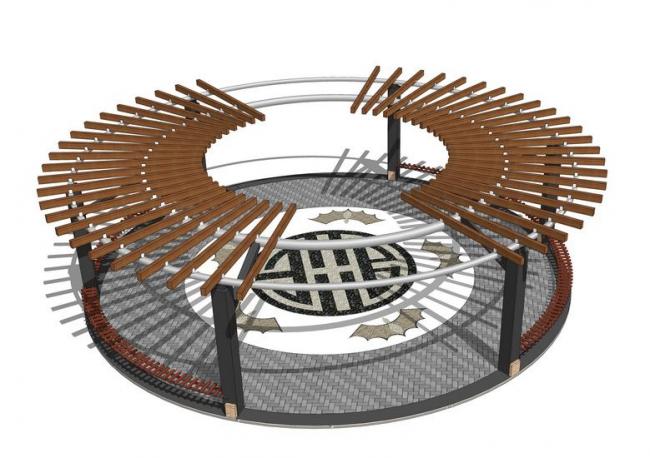 Sketchup素材模型|廊架，新中式风格