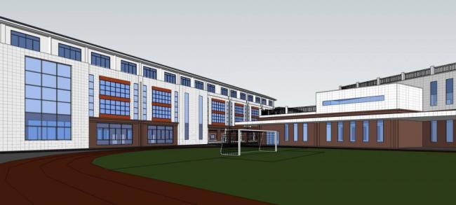 Sketchup学校模型|多层学校，小学，教育建筑，新中式风格，教学楼