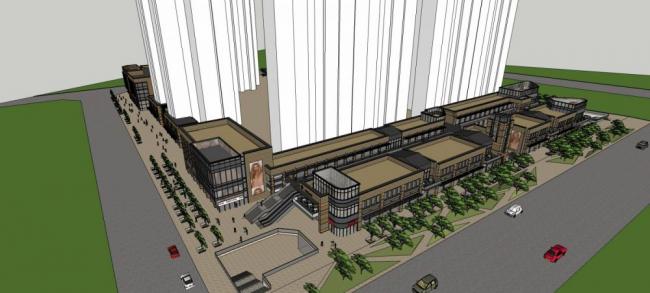 Sketchup商业模型|简欧风格，商业街，多层商场，商业裙房，古典风格