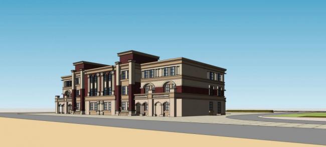 Sketchup学校模型|多层学校，幼儿园，欧式，古典风格，教育建筑