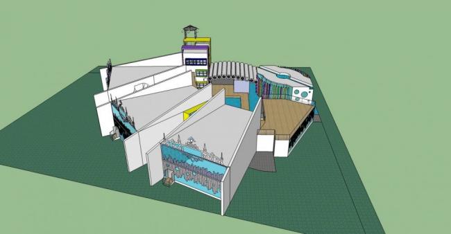 Sketchup学校模型|多层幼儿园，现代风格，教育建筑