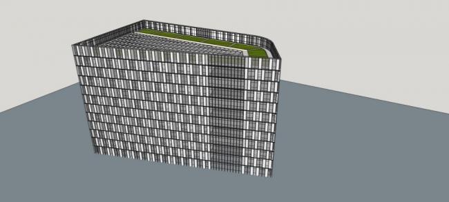 Sketchup办公模型|小高层办公楼，写字楼，现代风格
