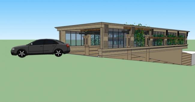 Sketchup素材模型|建筑构件，车库入口，欧式