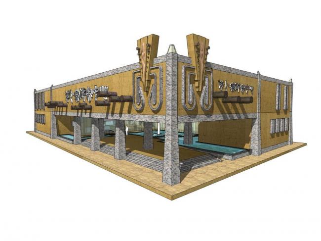 Sketchup商业模型|游客中心，现代风格，商业，娱乐休闲设施