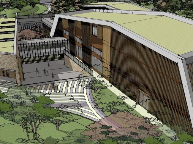 Sketchup文化模型|多层游客服务中心，现代风格，娱乐休闲设施